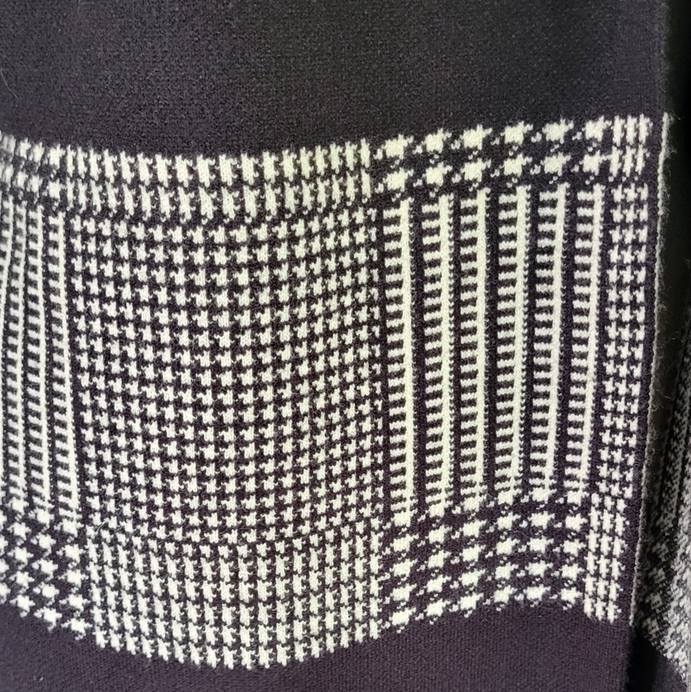 Romimona Longline Hooded Herringbone Block Open Front Cardigan - Picture 4 of 11